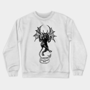 Cute Shouting Devil: Winter Tempest Books Logo, Black Letters Crewneck Sweatshirt